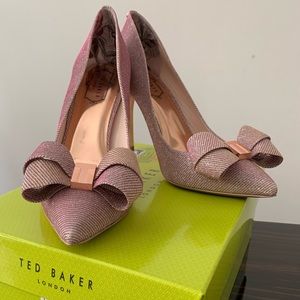 Ted Baker Pink Glitter Bow Heels